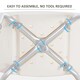 image 5 of HOMCOM Aluminium Shower Stool w/ Adjustable Height Non-Slip Bath Stool White