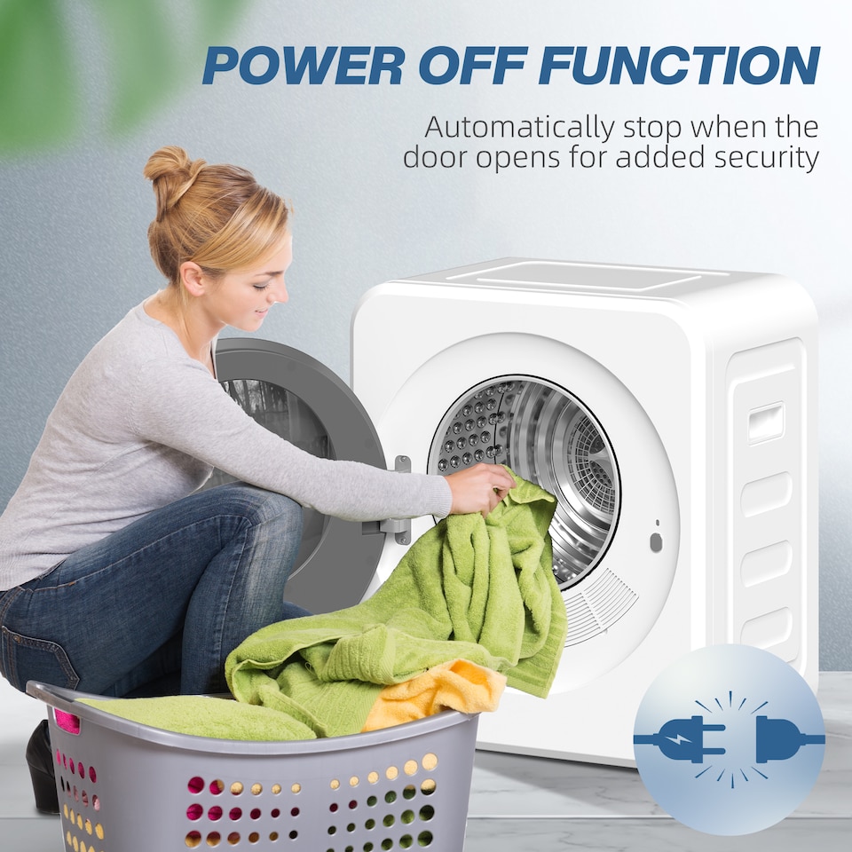 image 1 of HOMCOM 800W Compact Dryer Machine, 4 kg Small Vented Tumble Dryer, White