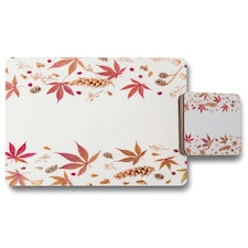 Autumn Leaves Half Border (Placemat & Coaster Set)