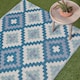 image 2 of Homescapes Outdoor Rug Luxury Waterproof Reversible Recycled, For Garden, Mia Aztec | Blue | Blue