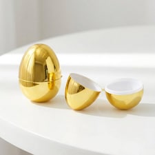 Gold Metallic Easter Egg Plastic Capsules 5.7cm - Pack of 6