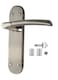 image 1 of Golden Grace Indiana Door Handles on Backplate in Satin Stainless Steel Finish - 180mm x 45mm | Grey | 1 Set