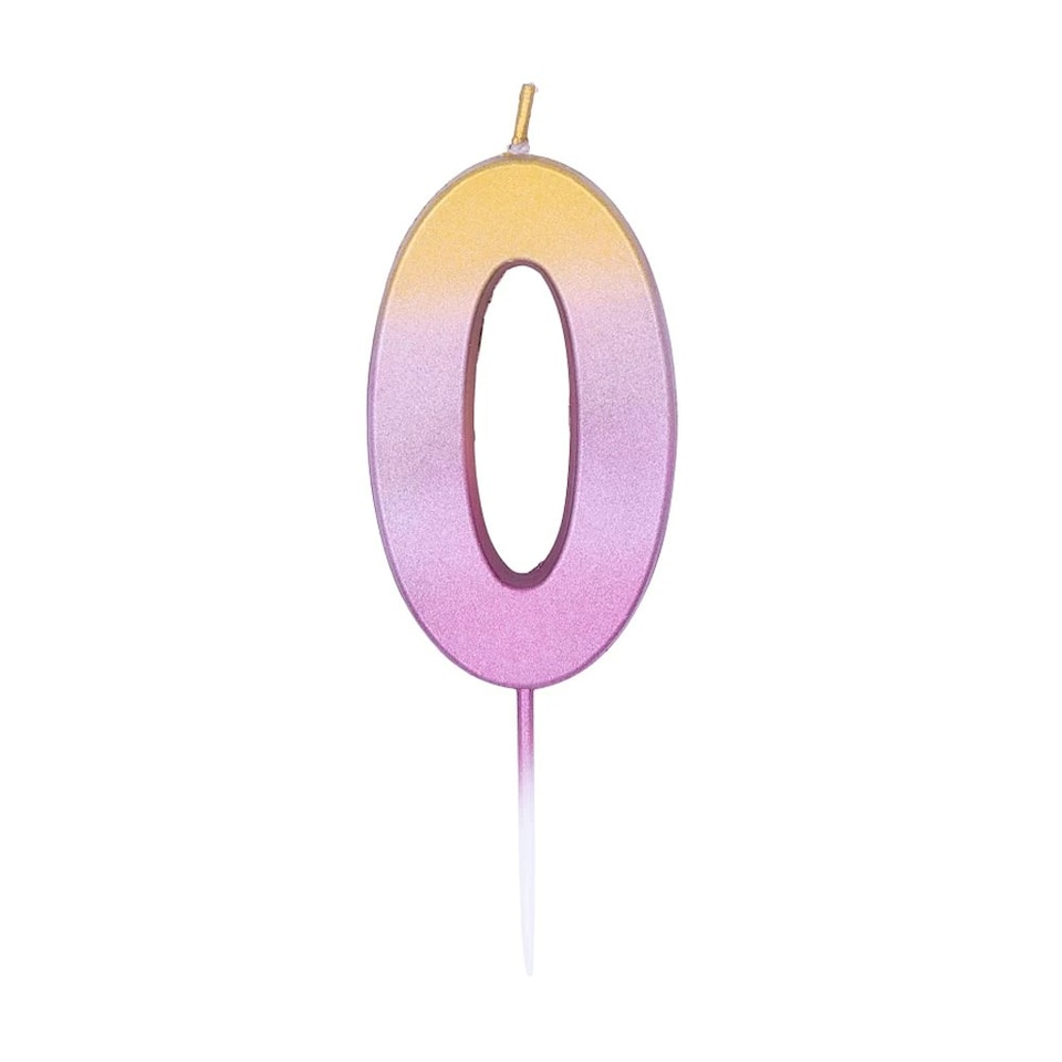 Pioneer Europe Number 0 Ombre Candle - Rose Gold - One Size