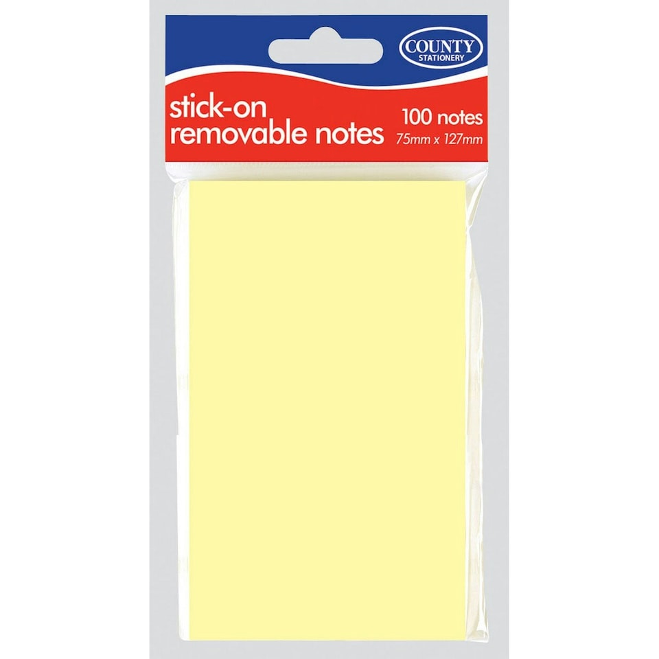 County Stationery Long Sticky Notes - Yellow - One Size