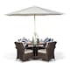 image 2 of Arizona Round 4 Seater Rattan Patio Dining Set | Brown | Brown