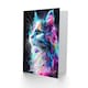image 2 of Cat Lover Colourful Neon Kitty Portrait For Her Birthday Card