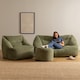 image 2 of Icon Sofa, Armchair and Footstool Bundle, Jumbo Cord, Sage Green
