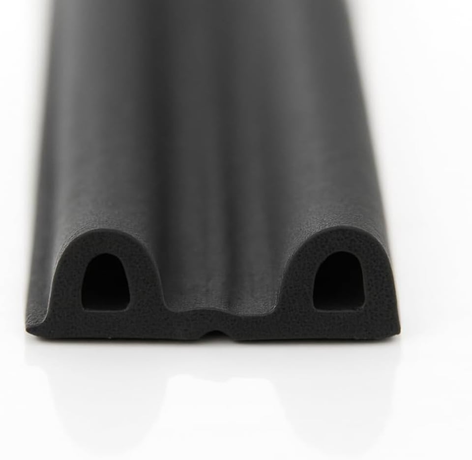 image 1 of Exitex Self Adhesive P Strip Seal 5m Draught Proofing Rubber, Seals Gaps 2mm to 5mm | Black