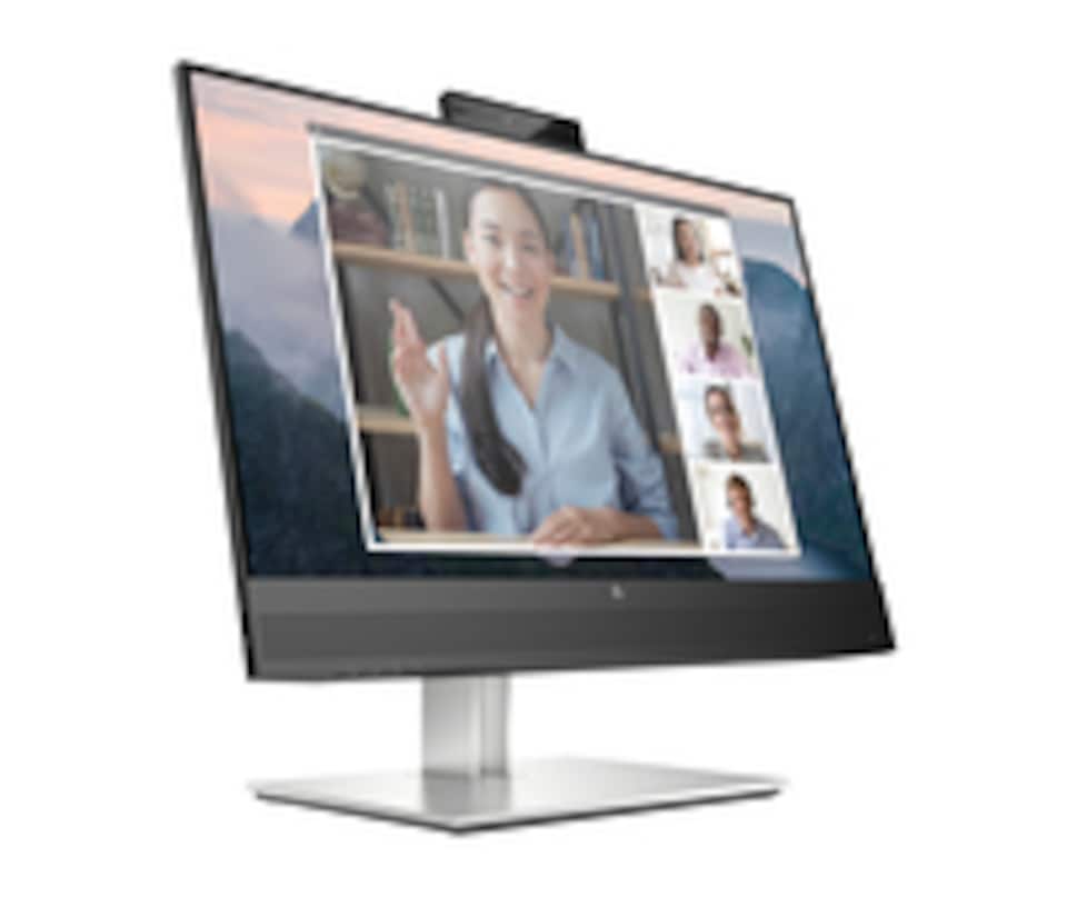 image 1 of HP E24mv G4 FHD Conferencing Monitor, 60.5 cm (23.8"), 1920 x 1080 pixels, Full HD, LCD, 5 ms, Black, Silver | Black | Black, Silver | 52.7 cm