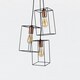 image 3 of First Choice Lighting Matt Black With Brushed Copper Detail 3 Light Pendant Black | Copper