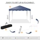 image 4 of Outsunny 3x3m Pop Up Gazebo, Foldable Party Tent with Wave Edge and Carry Bag, Height Adjustable Festival Camping Canopy for Garden Outdoor, Blue