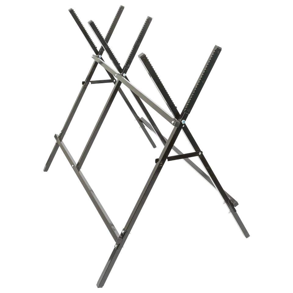 image 1 of Harbour Housewares Folding Iron Log Saw Horse - Black