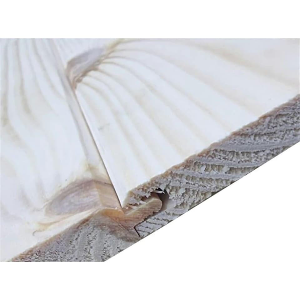 image 1 of PACK OF 15 (Total 15 Units) - 12mm x 100mm (9mm x 89mm Finish) Planed Tongue & Groove Matchboard Timber Cladding - 2.1m Length