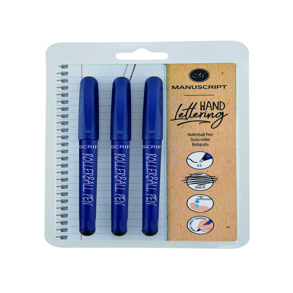 Triple Rollerball Pen Pack (Black) - Manuscript - MT01113BK