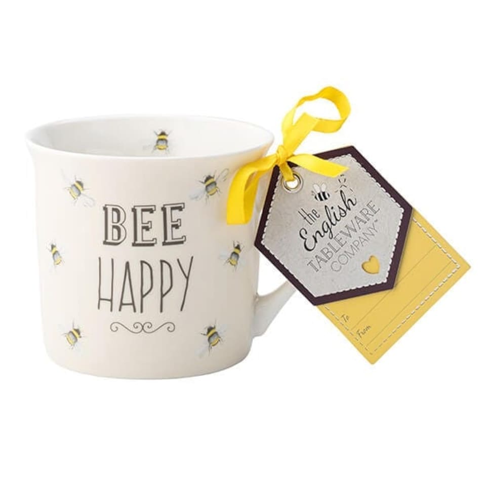 image 1 of English Tableware Company Bee Happy Cream Fine China Mug