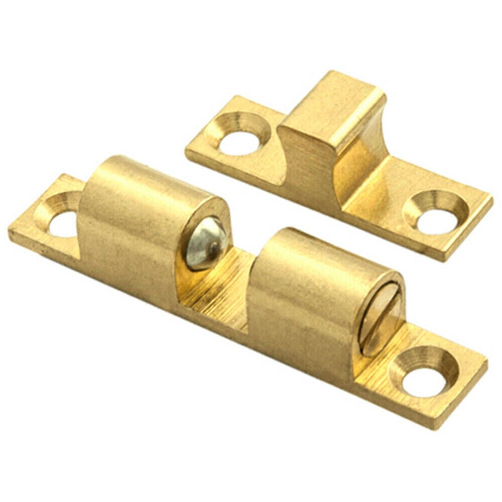 Loops Double Ball Roller Cupboard Catch 70 x 12.5mm 56mm Fixing Centres Self Colour