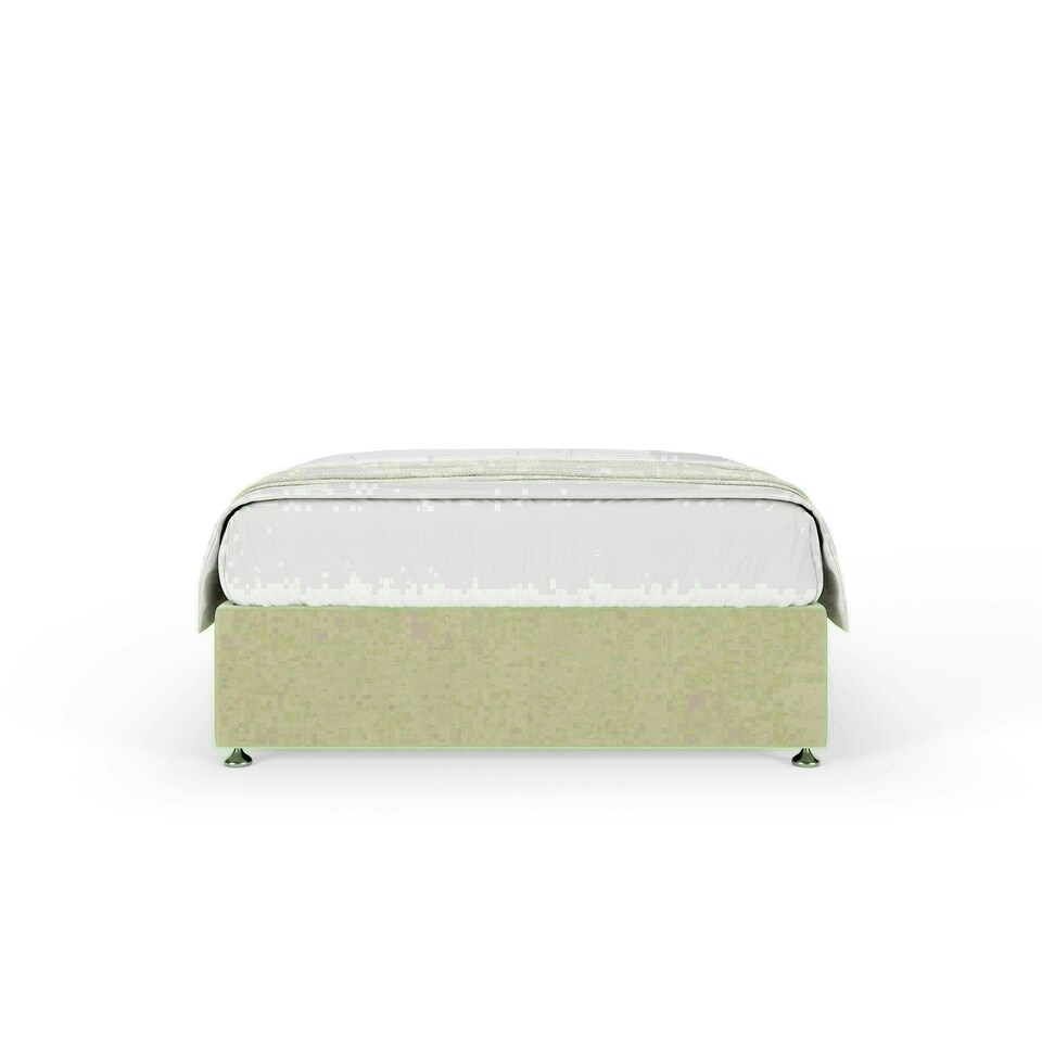 image 1 of Cream Naples Velvet No Drawer Divan Base Single