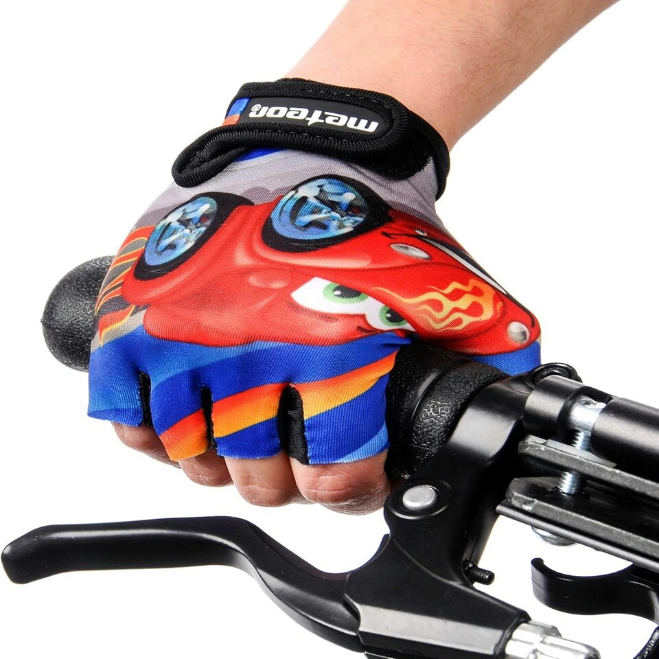 image 1 of Meteor Kids Bike Gloves – Breathable, Non-Slip, Padded for Comfort & Safety Multi | Auto | JR M