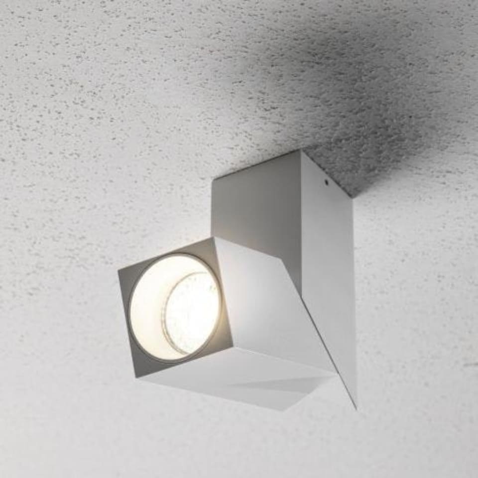 image 1 of CGC ARIES White Adjustable Surface Mount Rectangular GU10 Ceiling Spotlight White