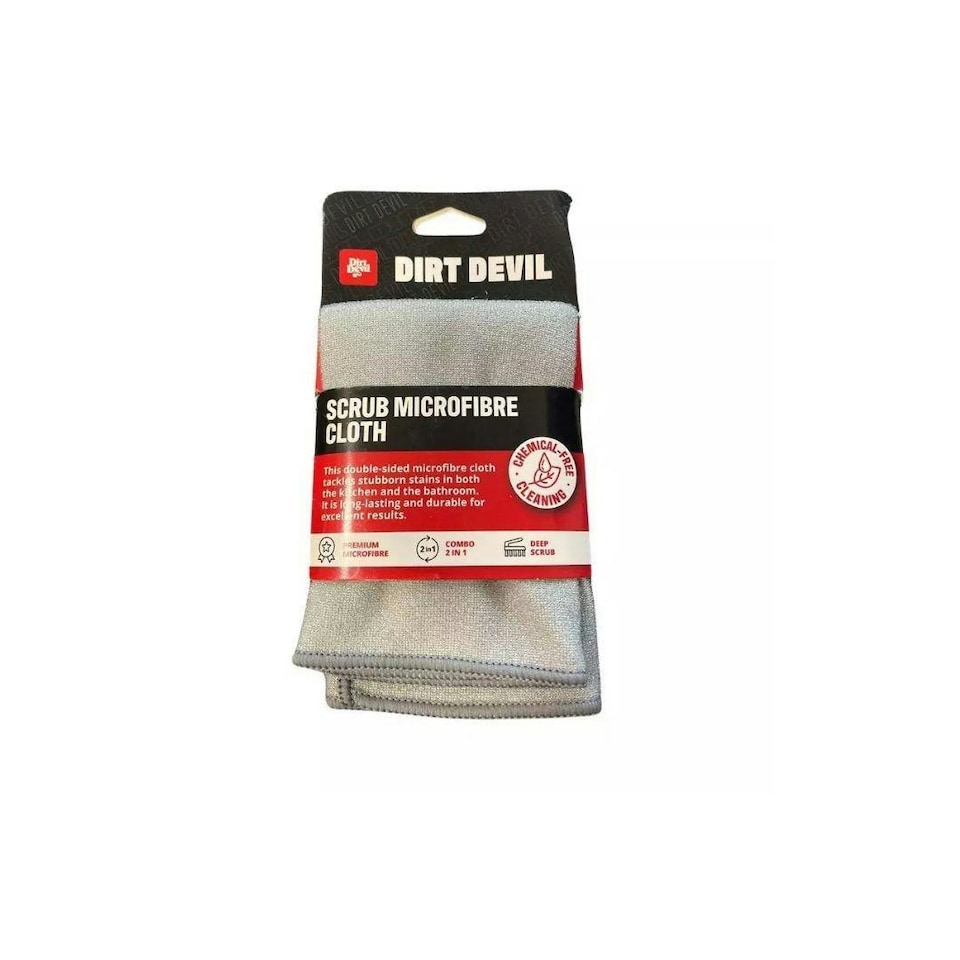 image 1 of Dirt Devil Microfibre High Quality Durable Scrub Cloth 30 x 30cm Grey