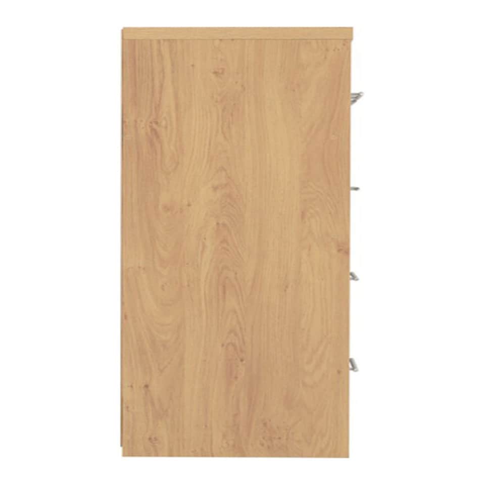 image 1 of Seville 3+2 Drawer Chest - L39.5 x W85 x H110.5 cm - Grey High Gloss/Light Oak Effect Veneer