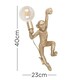 image 4 of ValueLights George Monkey Holding a Light Bulb Wall Light Gold & Bulb | Gold