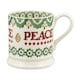 image 8 of Mug Set: 2 x 300ml Emma Bridgewater Christmas Peace & Love Set, Set Of 2 Half Pint Mugs, Ceramic White