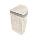 image 1 of Small Corner White Wash Laundry Hamper Wih Grey Sage Lining | Grey | Grey