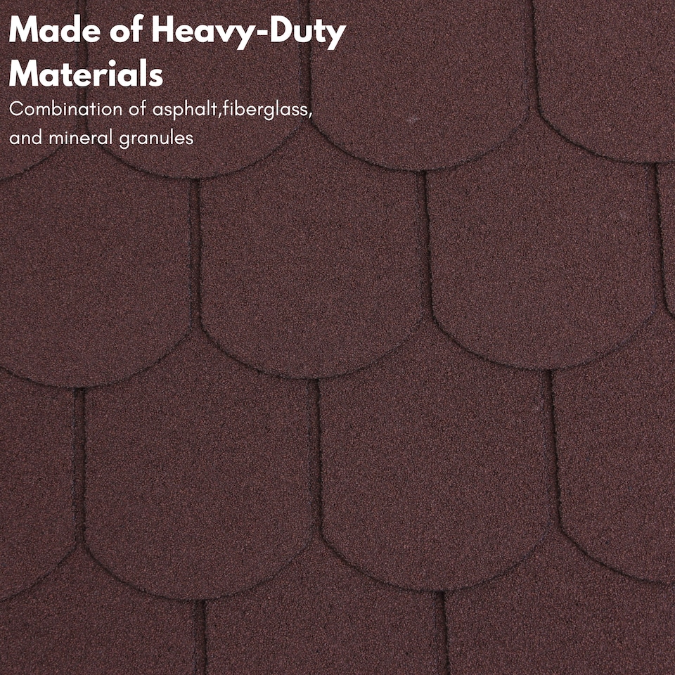 image 1 of Premium Asphalt Roof Shingles - Fish Scales Design 80 x 31.5 cm Weather Resistant Roofing Felt (25 Pcs)