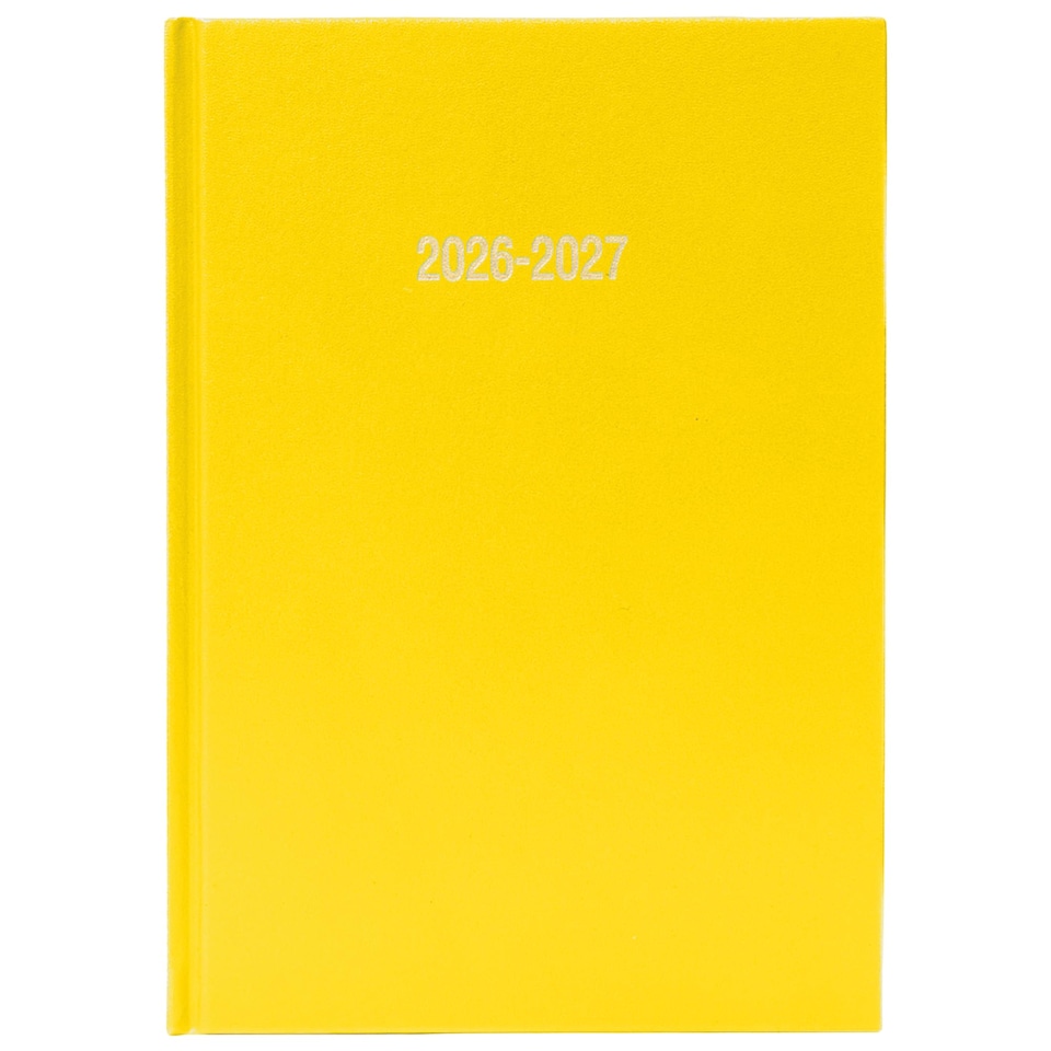 image 1 of 2026 2027 Academic Diary A5 Page a Day - Mid Year Hardback Planner From August 2026 to July 2027 - Student Teacher School Organiser with Ribbon Bookmark (A5, Yellow)