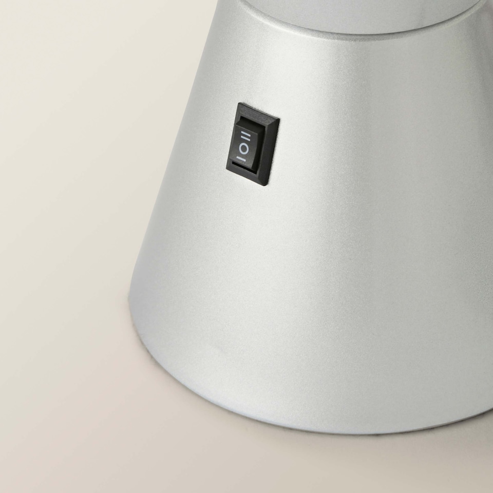 image 1 of ValueLights Razzo Lava lamp Clear Silver Illuminated Decoration and Integrated LED 1W Red Bulb