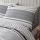 image 2 of Textured Banded Stripe Reversible Duvet Cover Set | Grey | Charcoal Grey