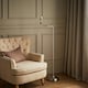 image 1 of ValueLights Modern Adjustable Swing Arm Floor Lamp Base In Brushed Chrome Finish | Chrome