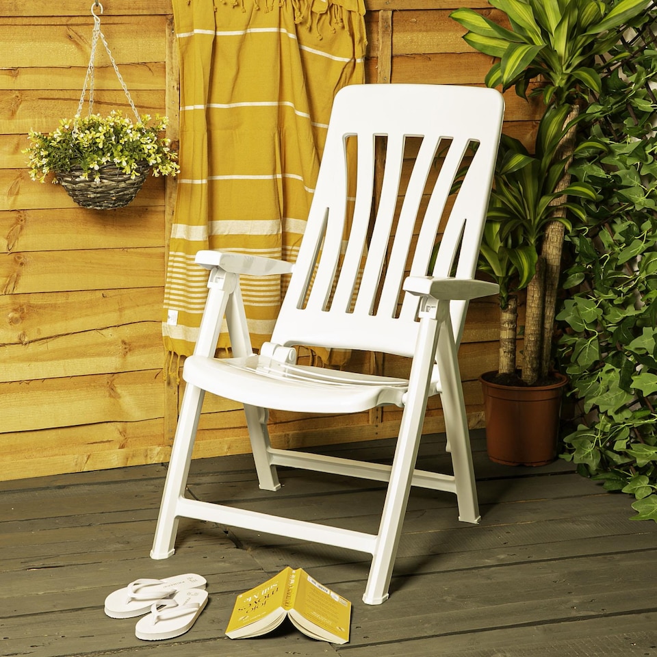 image 1 of Resol Blanes Reclining Garden Chair - White | White | White