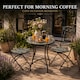 image 9 of Mosaic Bistro Set with Round Table and Two Folding Chairs for Garden Patio Balcony and Outdoor Dining