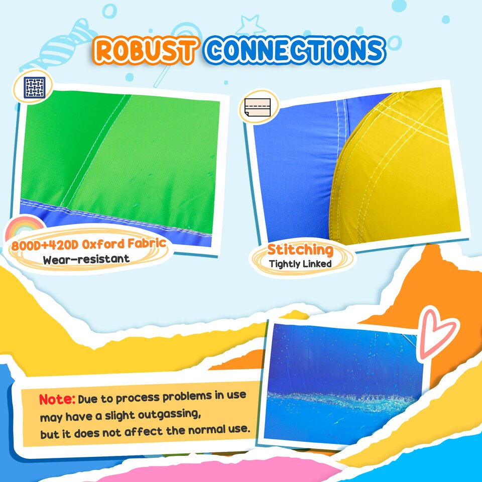 image 1 of Outsunny Kids Inflatable Bouncy Castle 6 in 1 Water Slide Water Gun