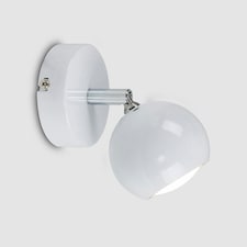 ValueLights Modern Single Eyeball Wall Spotlight Gloss White Finish