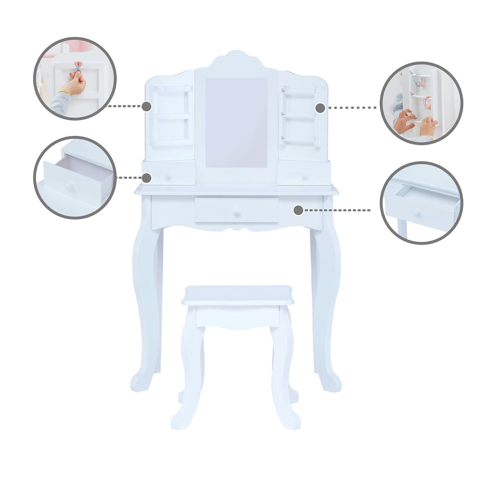 image 1 of Teamson Kids Little Princess Anna Medium Play Vanity, White