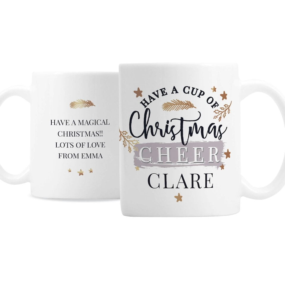 image 1 of Personalised Cup of Christmas Cheer Mug White