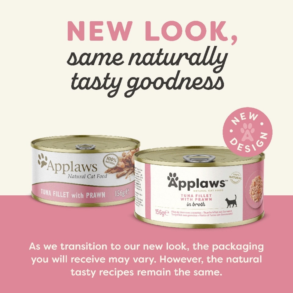 image 1 of Applaws Cat Can Tuna Fillet & Prawn 156g (Pack of 24)