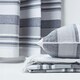 image 5 of Homescapes Cotton Morocco Striped Monochrome Throw - 255 x 360 cm Grey
