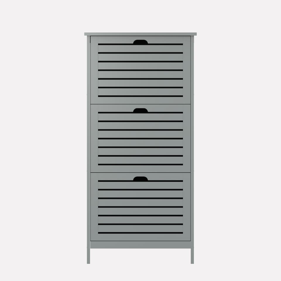 image 1 of Bergen Three Tier Shoe Cabinet | Grey | Grey