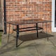 image 2 of Outdoor 4 Person Rectangular Glass Top Garden Patio Dining Table Chairs Set