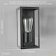 image 6 of Modern Rectangular Outdoor Lantern Wall Light in Matte Black with Clear Glass | Black | Black | 1