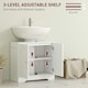 image 4 of HOMCOM Modern Under Sink Cabinet for Basin without or with Pedestal, White White | Gold-tone knobs