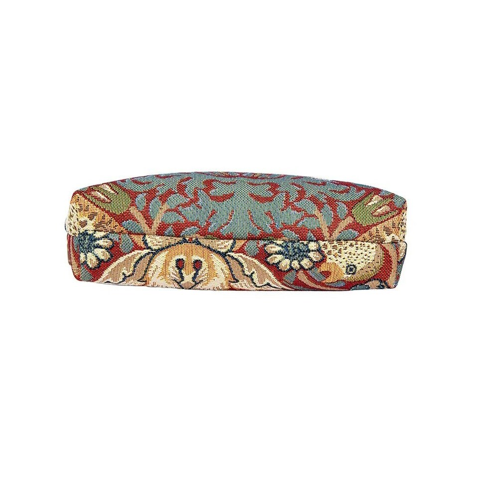 image 1 of Signare Wristlet Pouch Bag Strawberry Thief Red Red | Brown Strap