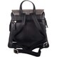 image 2 of Smooth Genuine Leather Backback Rucksack with Snakeskin Effect Flap Panel Black | Black