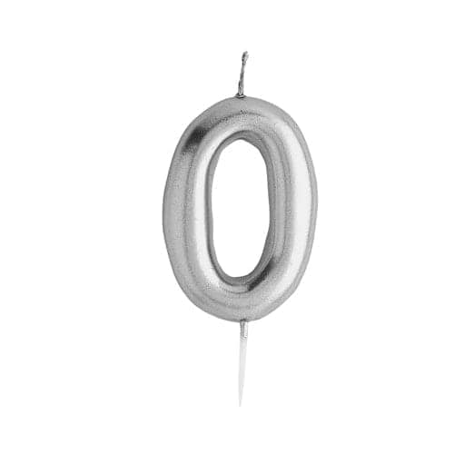 Club Green Silver Number '0' Celebration Candle