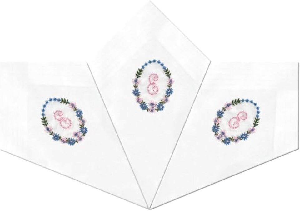 Warwick & Vance Ladies Initials Hankderchiefs, Letter E | White | E
