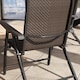image 8 of Outsunny Set of 4 Outdoor Wicker Folding Chairs, Patio PE Rattan Dining Armrests Chair set with 7 Levels Adjustable Backrest, for Outdoors, Camping, Dark Brown